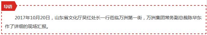 山东省文化厅吴红处长莅临万洲第一街