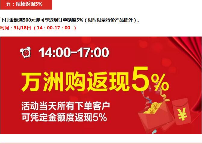 3月18日,万洲浙商城万洲购开年钜惠击穿底价!不买也有礼,现金随意送,喜迎开门红!