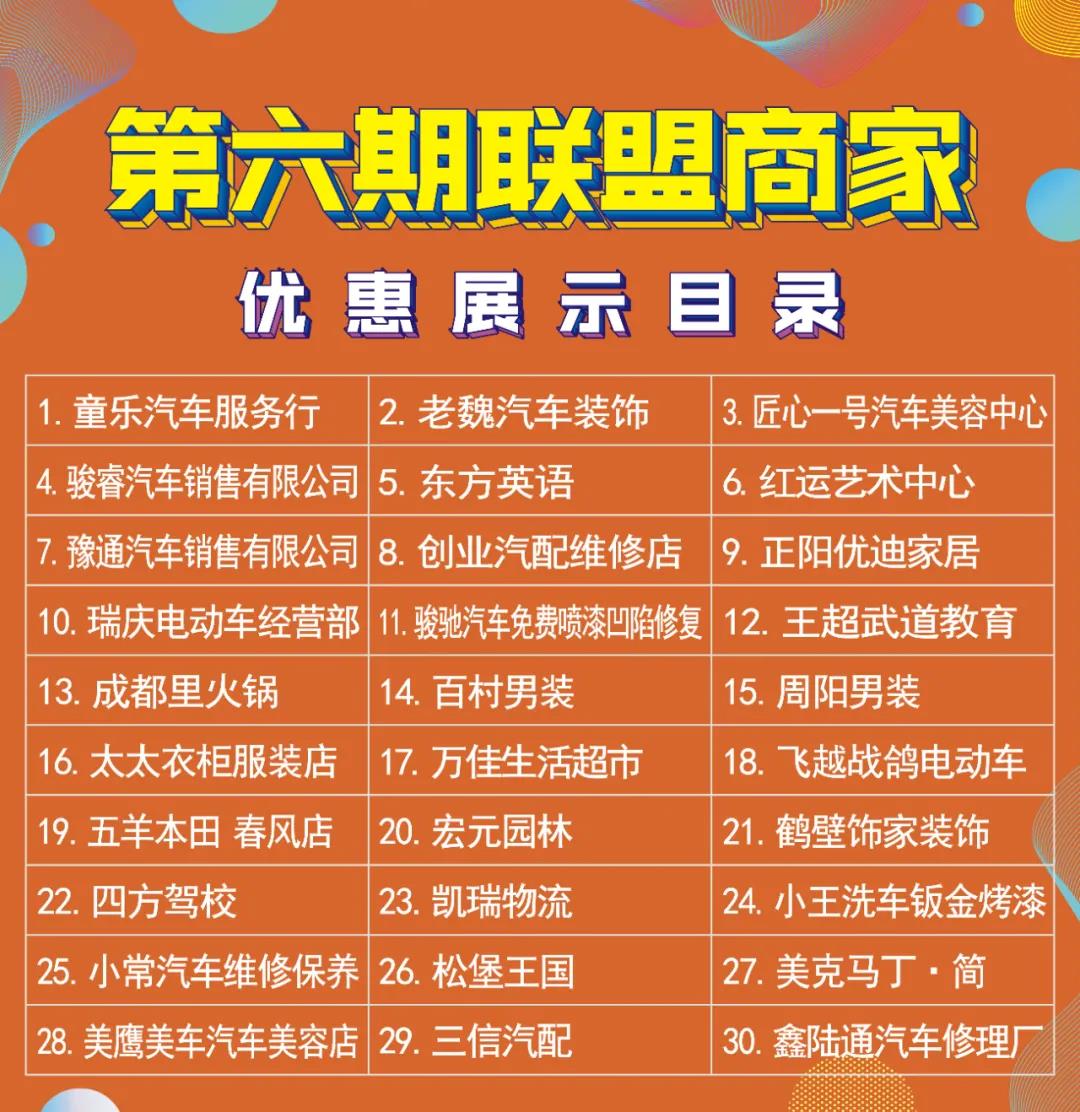 【万商汇城·万汇于民】万洲汇第6期联盟商家优惠信息大放送